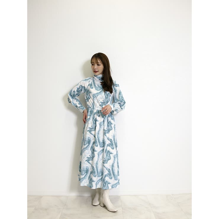 ブルー | ワンピース きれいめ マーブル | SJ ONLINE STORE
