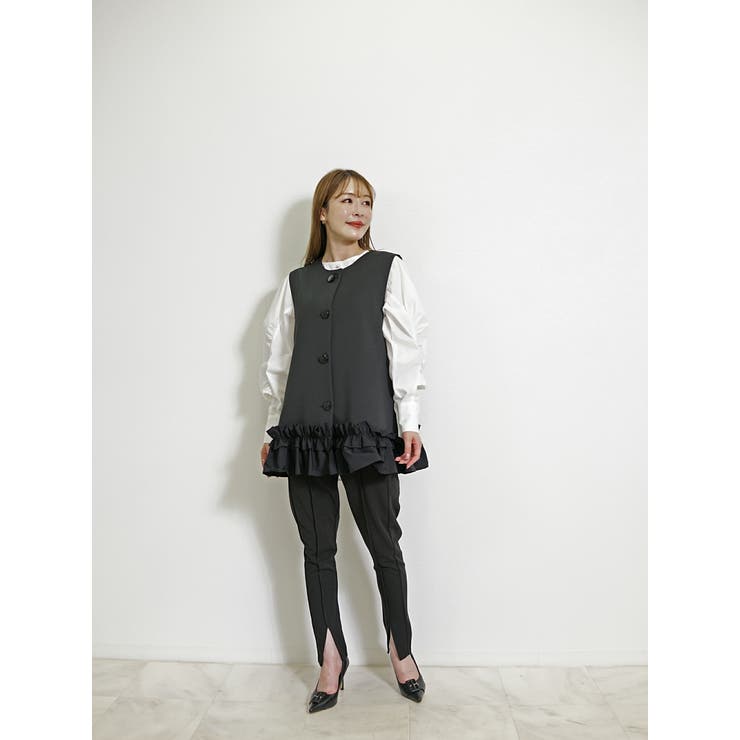 ブラック | ジレ レディース フリル | SJ ONLINE STORE