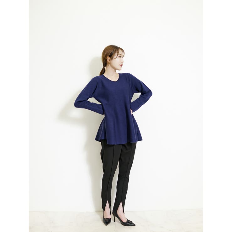 ネイビー | ニット ペプラム レディース | SJ ONLINE STORE