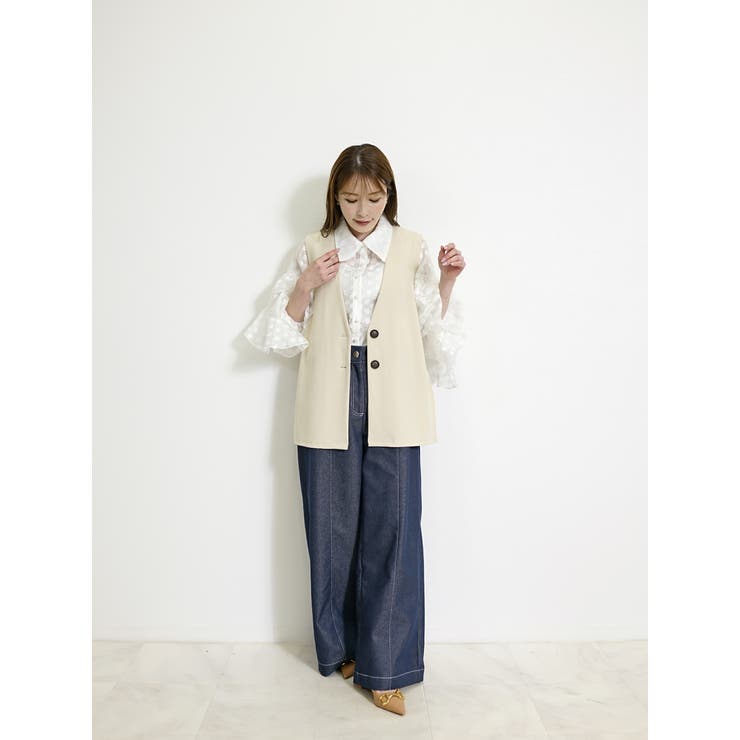 ベージュ【NEW】 | ジレ レディース 上品 | SJ ONLINE STORE