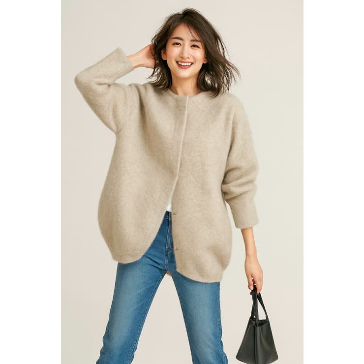 ナチュラル | ブルーフォックス100% ニットジャケット レディース | SJ ONLINE STORE