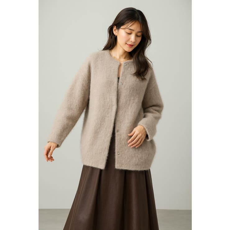 グレー | ブルーフォックス100% ニットジャケット レディース | SJ ONLINE STORE