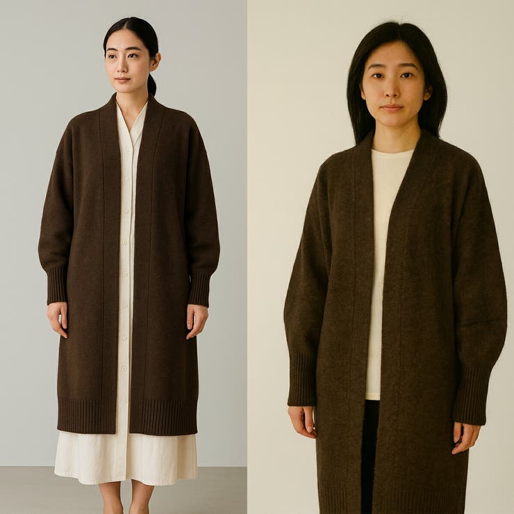 ブラウン(無染色) | ヤク100% カーディガン レディース | SJ ONLINE STORE