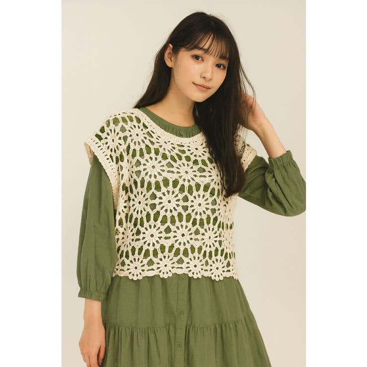 【26SS】かぎ編み ニット ベスト | SJ ONLINE STORE | 詳細画像14 