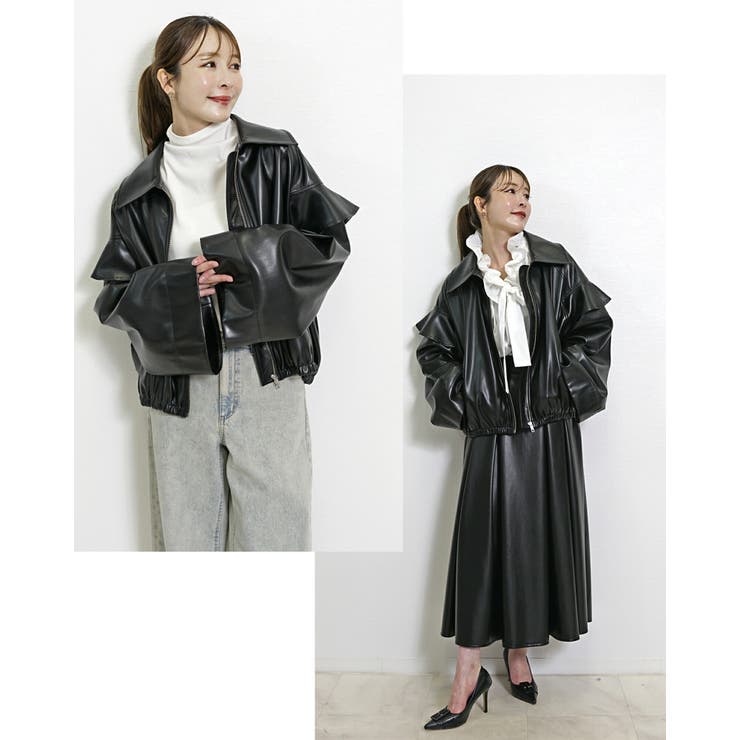 フェイクレザージャケット レディース PUレザー | SJ ONLINE STORE | 詳細画像9 