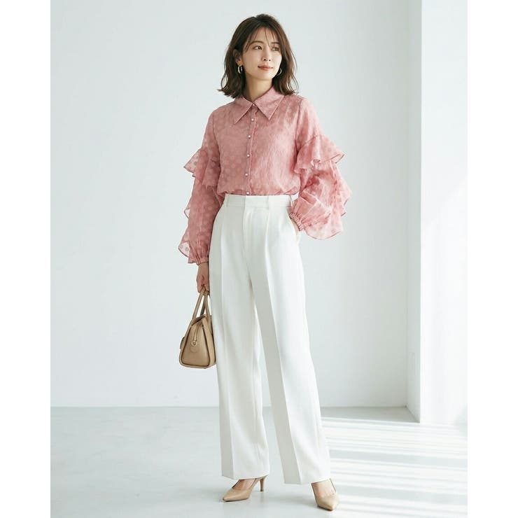 ピンク | シャツ 長袖 フリル | SJ ONLINE STORE