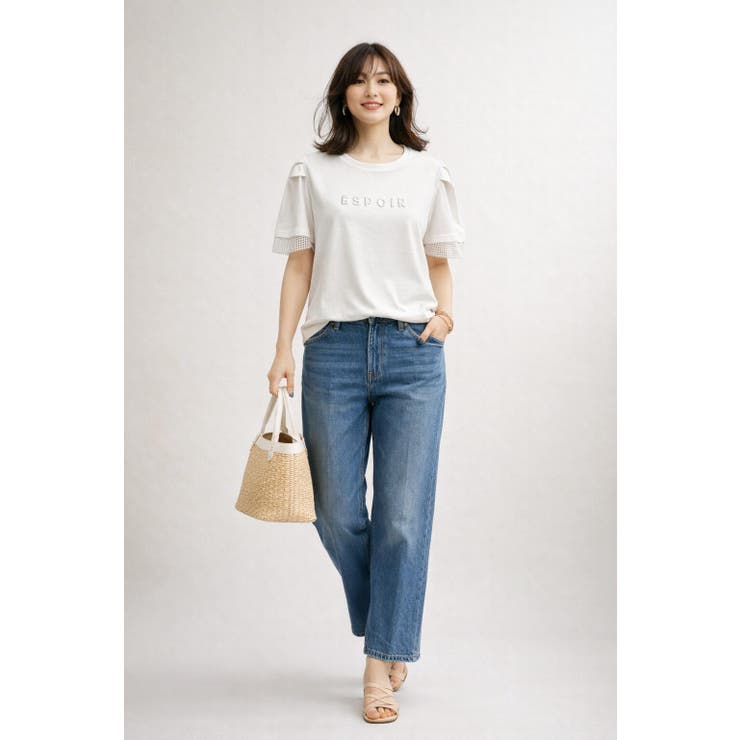 ホワイト | tシャツ レディース 五分袖 | SJ ONLINE STORE