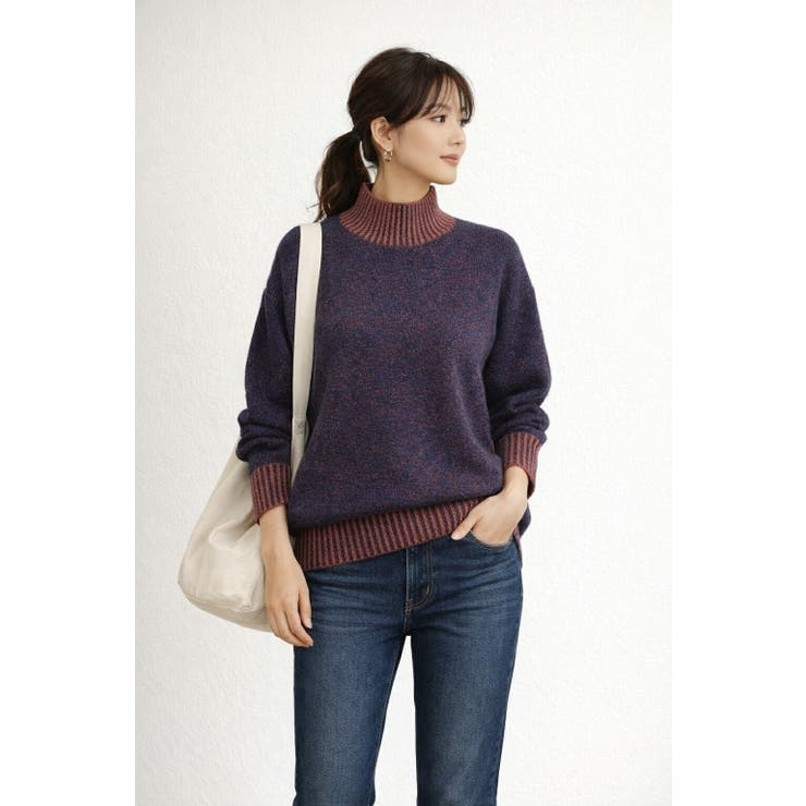 ネイビ | ニット レディース ハイネック | SJ ONLINE STORE