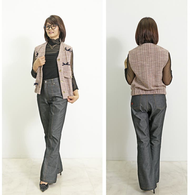 リボン付き ツイード ジレ | SJ ONLINE STORE | 詳細画像6 