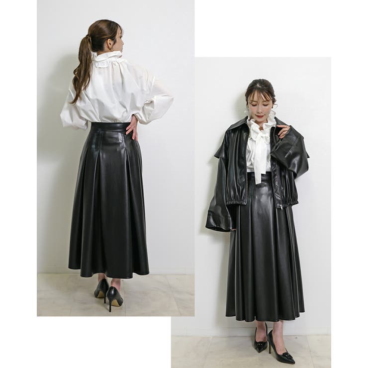 フェイクレザースカート フレア ロング | SJ ONLINE STORE | 詳細画像6 