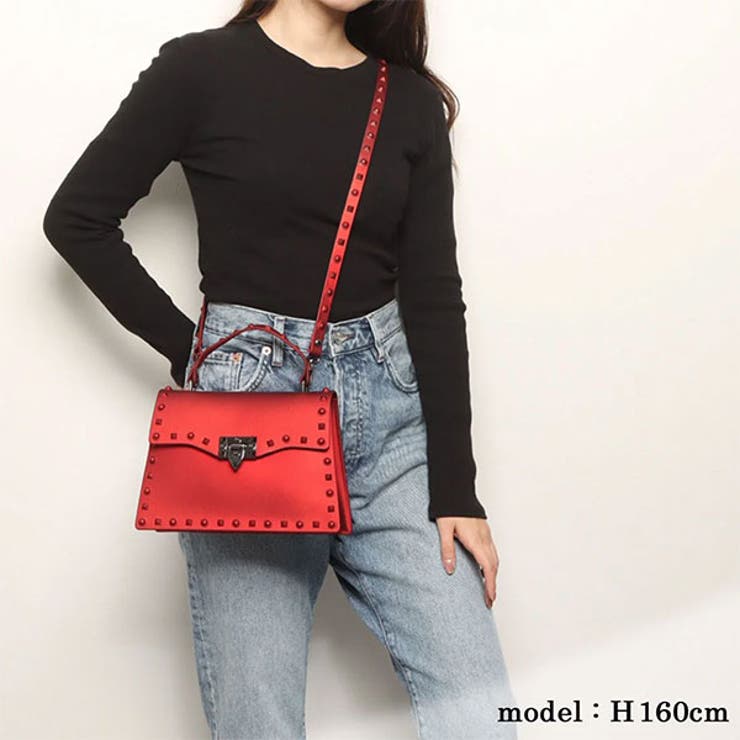 ファッショナブルなワンカラーのスタッズ付きバッグ ショルダーバッグ ハンドバッグ | 腕時計アパレル雑貨小物のＳＰ  | 詳細画像6 
