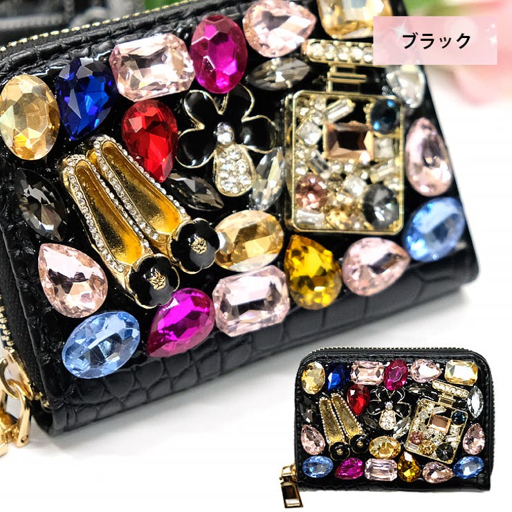 ブラック（タグ：BL） | 【10033】ビジューミニウォレット | SneepDip