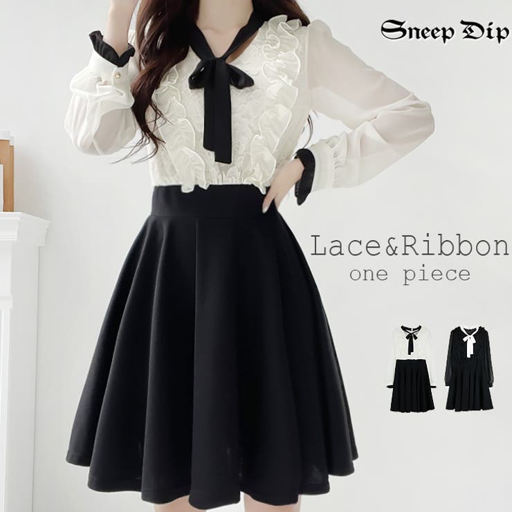 Sneepdip スニープディップ レースコンビフレアワンピース 品番 Ashw Sneepdip スニープディップ のレディースファッション通販 Shoplist ショップリスト