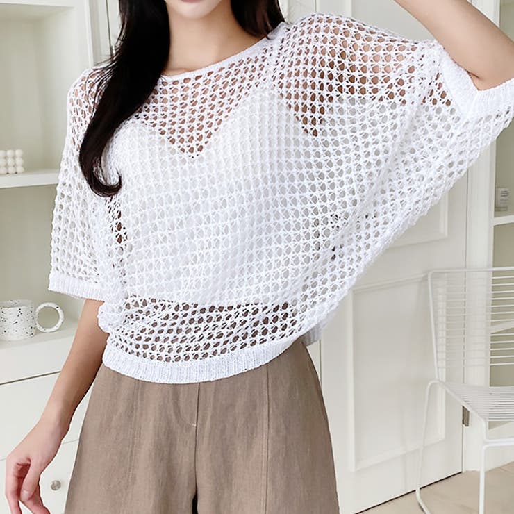 【16944】透かし編みメッシュニット	 | SneepDip | 詳細画像2 