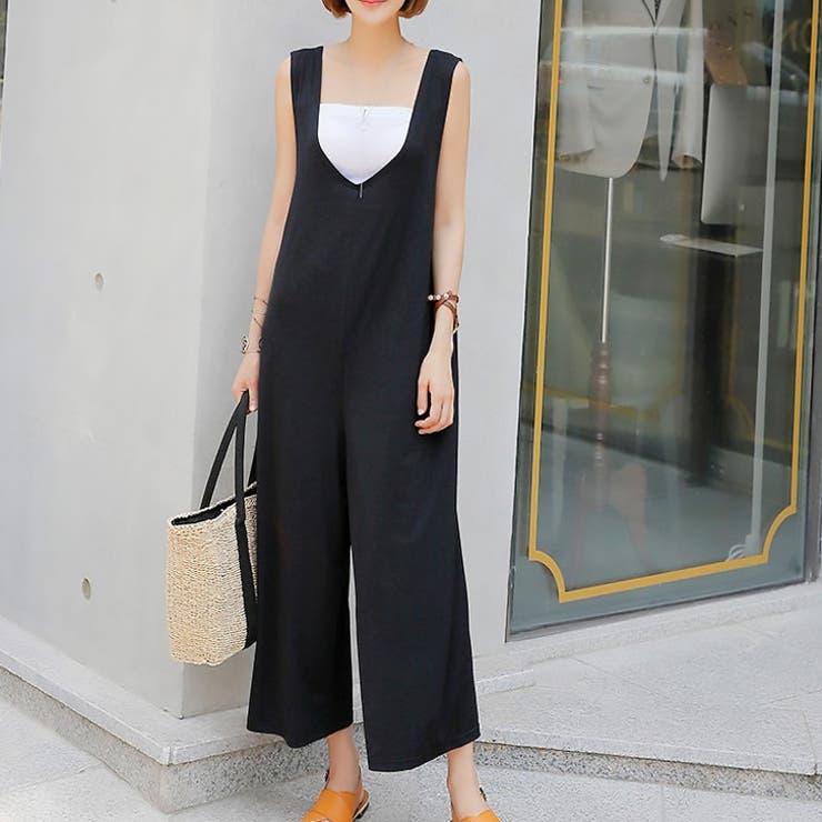 ブラック | 【16957】ルーズオールインワン	 | SneepDip