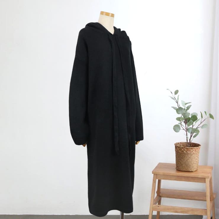 【17221】ロングフーディーニットワンピース	 | SneepDip | 詳細画像4 