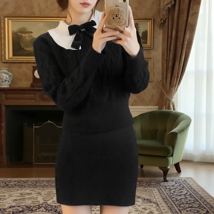 【17248】ケーブルニット＆スカートSET	 | SneepDip | 詳細画像11 