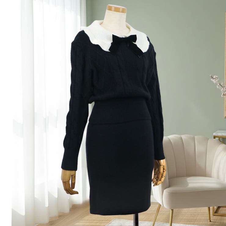 【17248】ケーブルニット＆スカートSET	 | SneepDip | 詳細画像2 