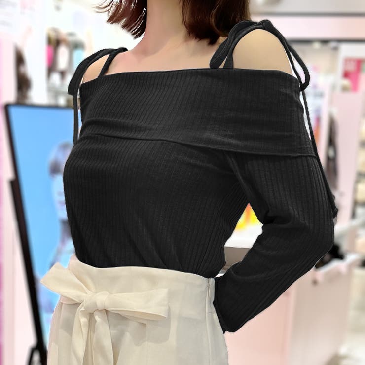 ブラック | 【17307】メロウフリルオフショルトップス	 | SneepDip