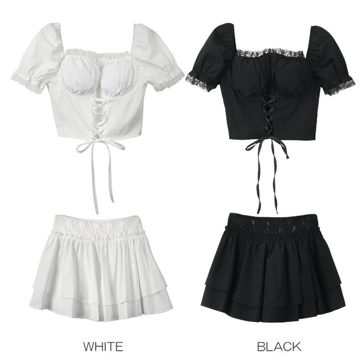 【17316】レースアップトップス＆ティアードスカート	 | SneepDip | 詳細画像10 