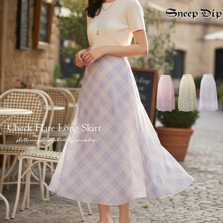 【17337】チェックロングスカート	 | SneepDip | 詳細画像1 