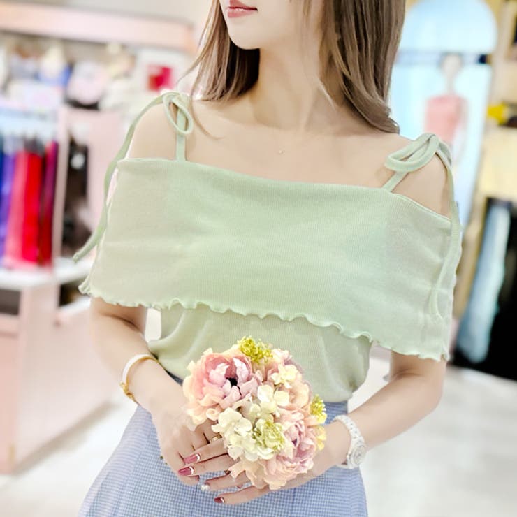 ミント | 【17339】メロウフリルオフショルトップス	 | SneepDip