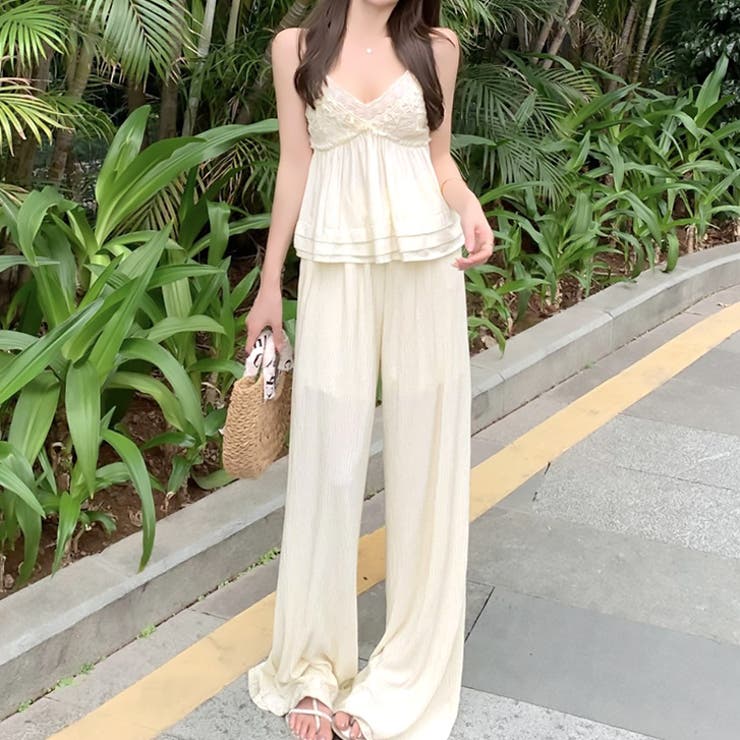 アイボリー | 【17342】レースキャミ＆パンツSET | SneepDip