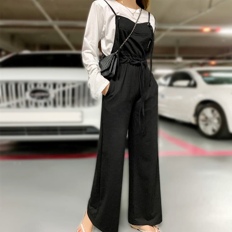 ブラック | 【17352】カジュアルオールインワン	 | SneepDip