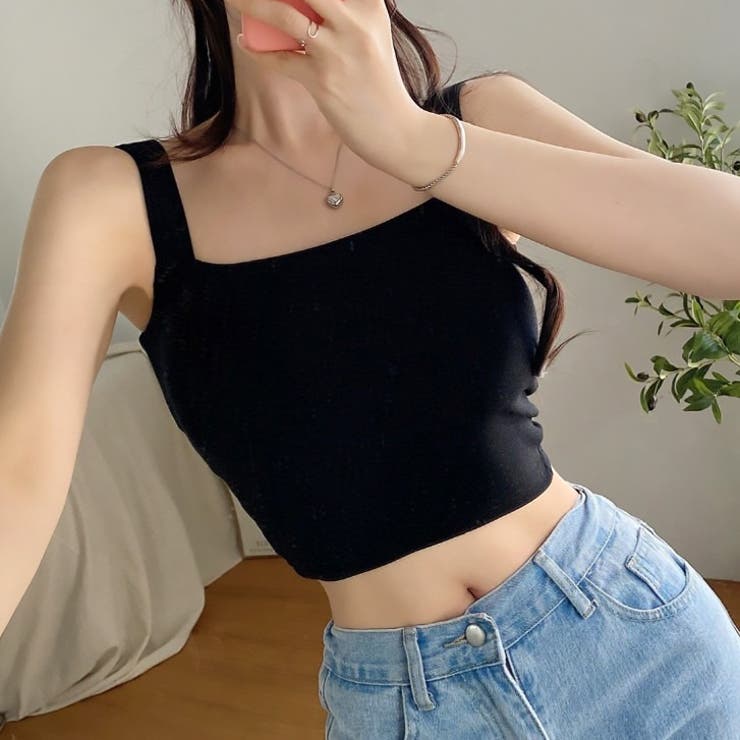 ブラック | 【17354】ショートタンクトップ	 | SneepDip