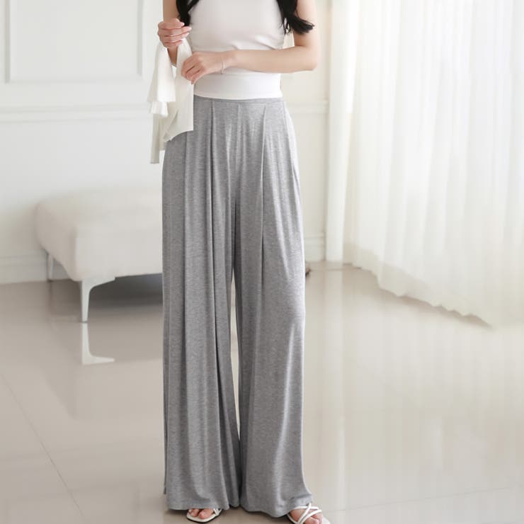 グレー | 【17355】フレアワイドパンツ	 | SneepDip