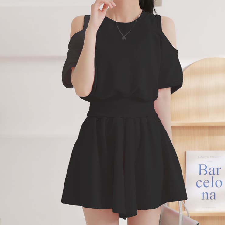 ブラック | 【17356】オープンショルダースウェットセットアップ	 | SneepDip