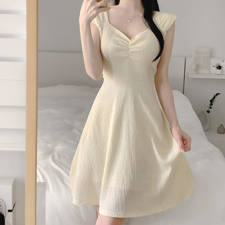 アイボリー | 【17359】ハートネックワンピース	 | SneepDip