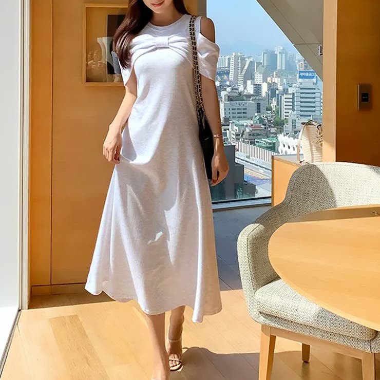 【17361】リボンオフショルロングワンピース	 | SneepDip | 詳細画像9 