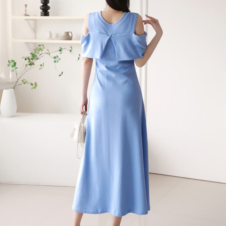 【17361】リボンオフショルロングワンピース	 | SneepDip | 詳細画像2 