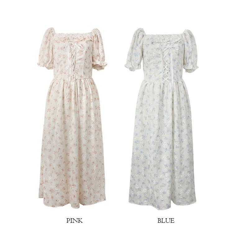 【17366】レースアップフラワーロングワンピース	 | SneepDip | 詳細画像9 