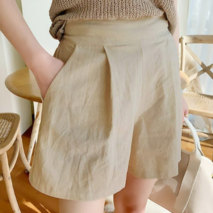 ベージュ | 【17371】タックショートパンツ	 | SneepDip