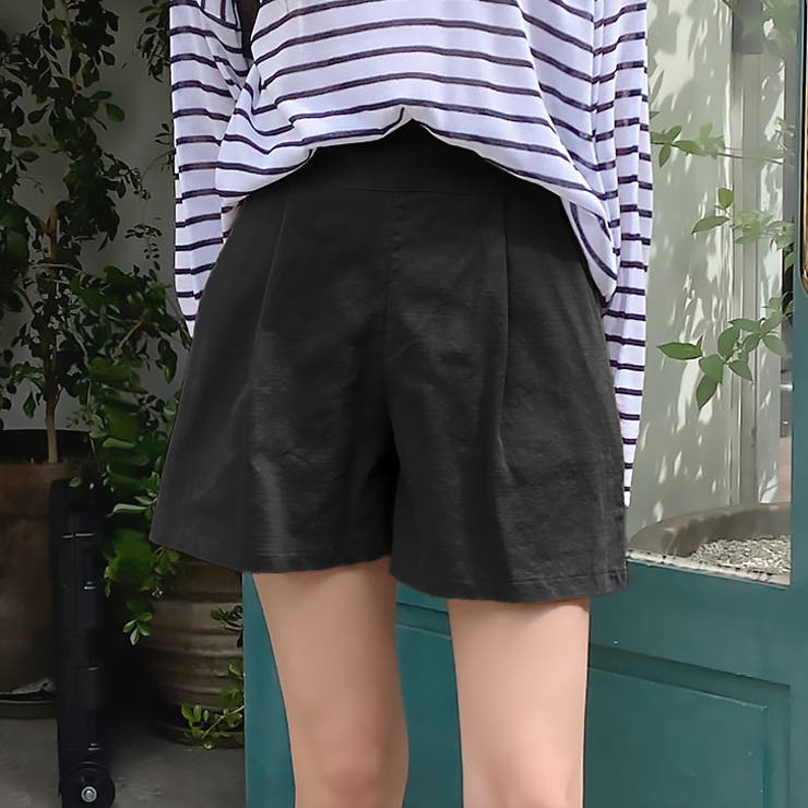 ブラック | 【17371】タックショートパンツ	 | SneepDip