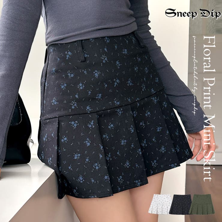【17389】フラワープリーツミニスカート	 | SneepDip | 詳細画像1 
