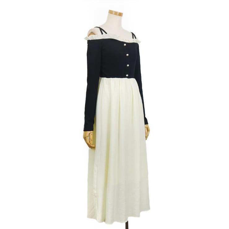 【17412】バイカラーオフショルワンピース	 | SneepDip | 詳細画像4 