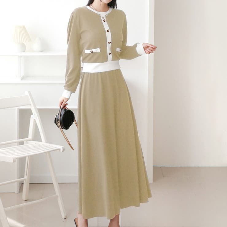 アニュアンス anuans ネップニットセットアップ （BEIGE