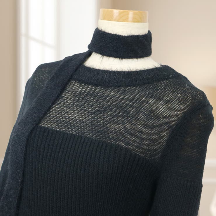 【17457】シアー切り替えニットワンピース	 | SneepDip | 詳細画像4 