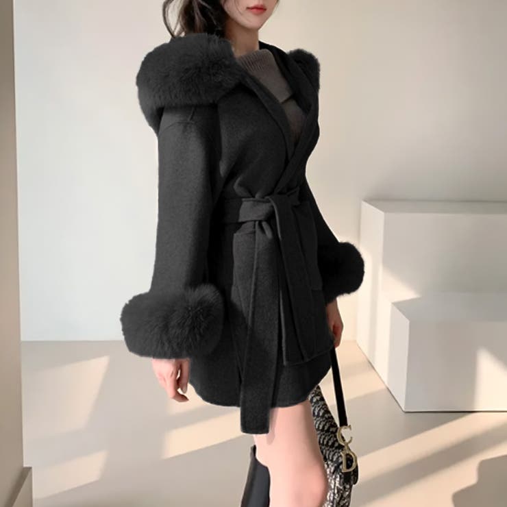 17458】ファーフーディーコート [品番：ASHW0001597]｜SneepDip