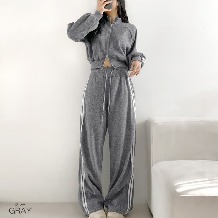 グレー | 【17467】フリースサイドラインパンツSET	 | SneepDip