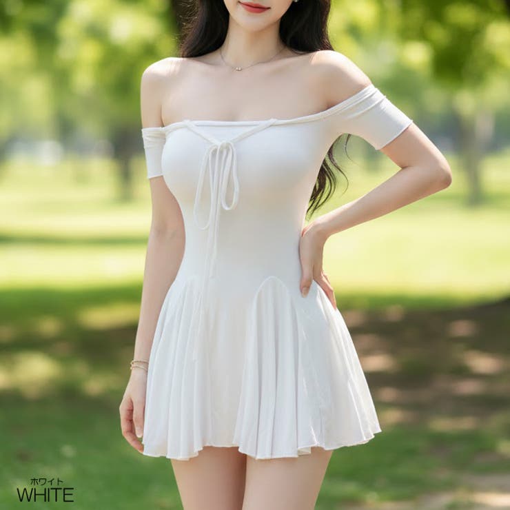 ホワイト | 【17471】ホルターネックフレアワンピース	 | SneepDip
