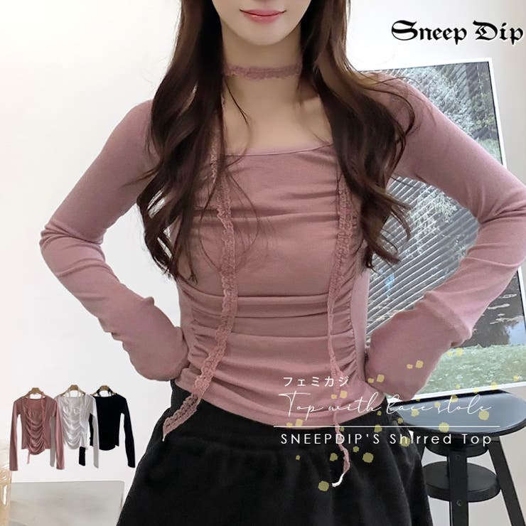 【17492】 レースストールシャーリングトップス	 | SneepDip | 詳細画像1 