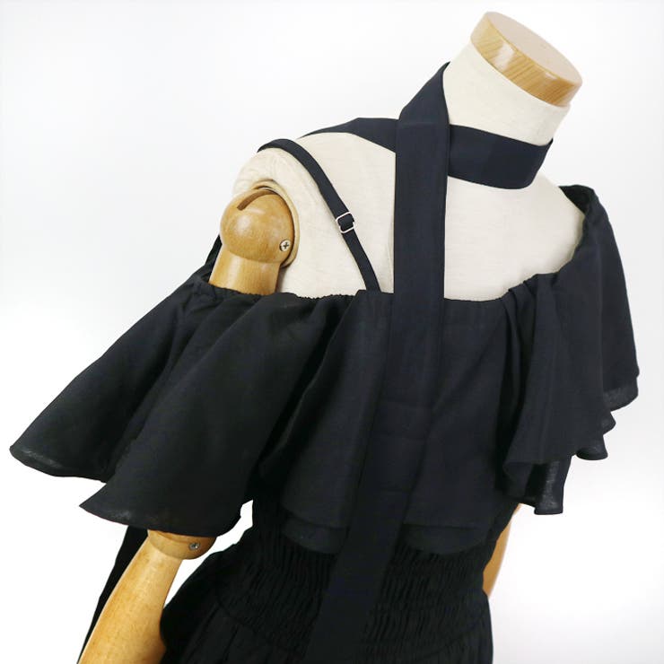 【17500】 シャーリングワンショルロングワンピース	 | SneepDip | 詳細画像9 