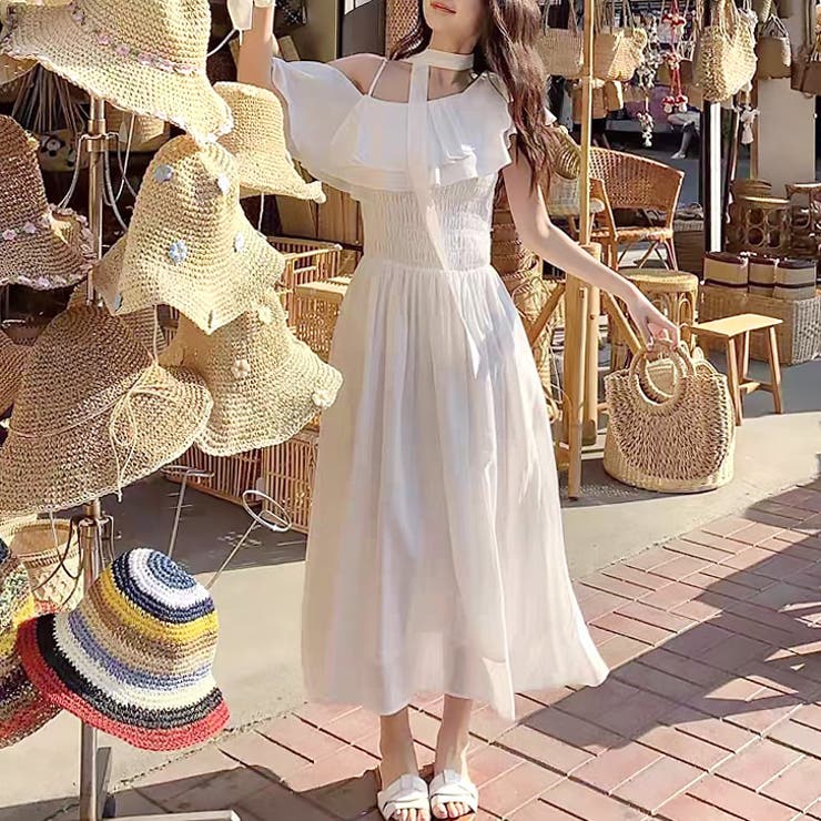 【17500】 シャーリングワンショルロングワンピース	 | SneepDip | 詳細画像13 