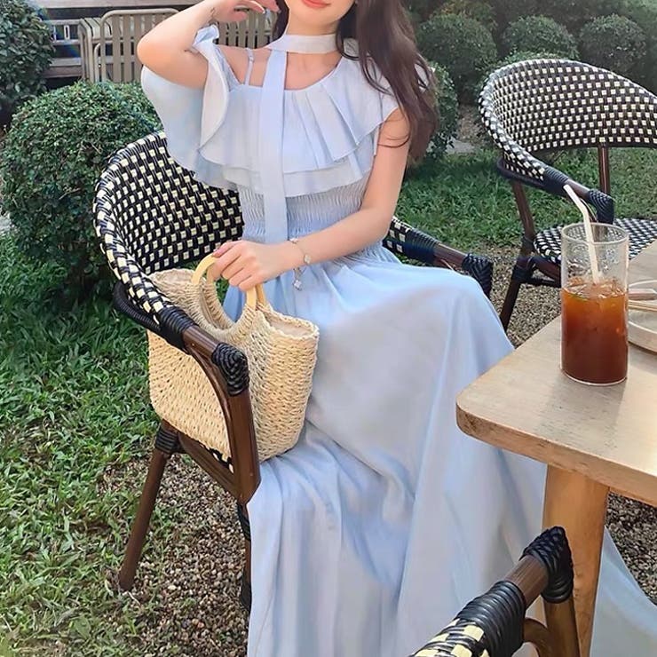 【17500】 シャーリングワンショルロングワンピース	 | SneepDip | 詳細画像14 