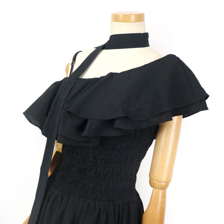 【17500】 シャーリングワンショルロングワンピース	 | SneepDip | 詳細画像6 