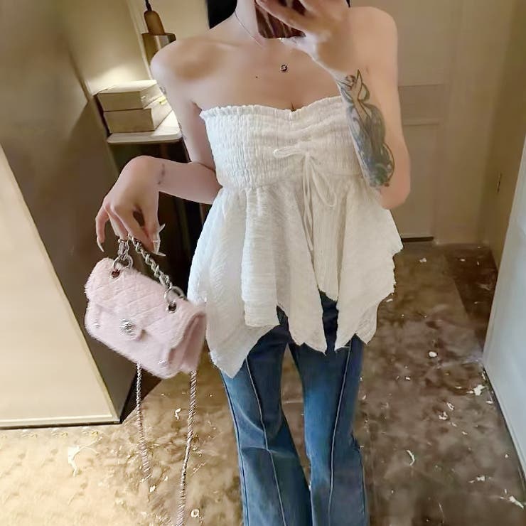 【17509】シャーリングチューブトップ	 | SneepDip | 詳細画像2 